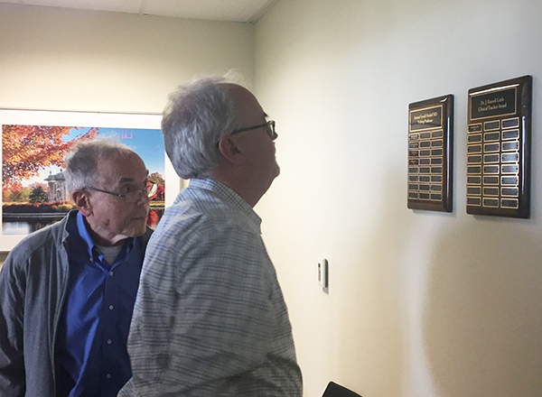 Dr. Medoff honored with plaque representing the annual Gerald Medoff, MD Visiting Professors