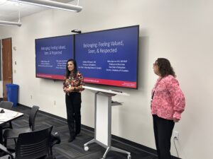 Rakhee Bhayani, MD, and Abby Spencer, MD, MS, FACP, give presentation on Belonging and Wellness.