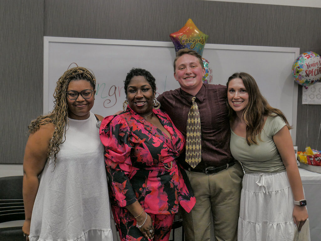 1st cohort of Clinical Research Professional Apprentices. From left to right: Johnson, Hanks, Berendzen, Martin-Giacalone