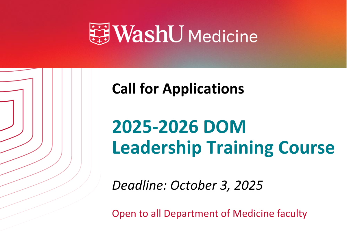 Call for Applications: 2025-2026 DOM Leadership Training Course