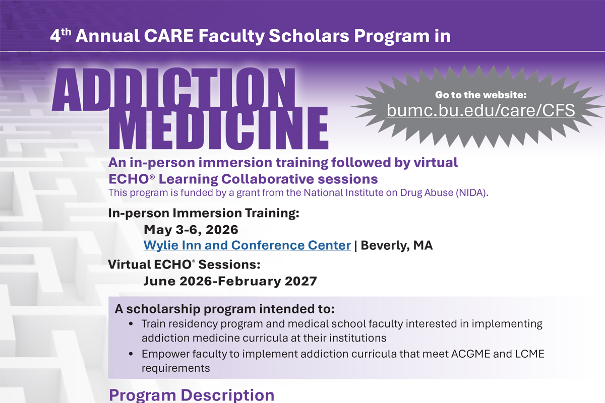 4th Annual CARE Faculty Scholars Program in Addiction Medicine