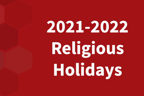 2021-2022 Religious Holidays