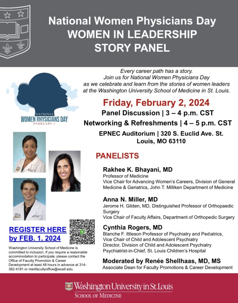 Every career path has a story. Join us on National Women Physicians Day as we celebrate and learn from the stories of women leaders at the Washington University School of Medicine in St. Louis.