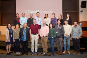 The First R01 Celebration at Moore Auditorium on Oct. 8, 2024, honored WashU Medicine faculty members for their first R01 research grants from the National Institutes of Health./Matt Miller